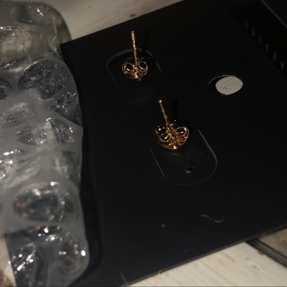 Coach Gold Crystal Logo Stud Earrings NWT - Picture 6 of 6
